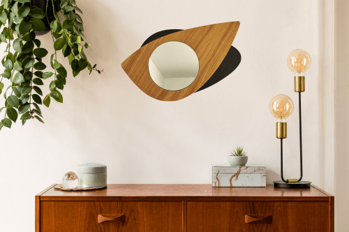 Miroir mural en bois – Cyclope