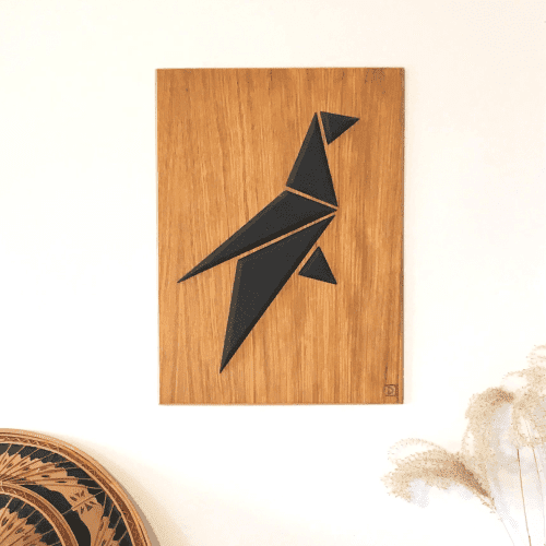 Décoration murale en bois – Oiseau Origami