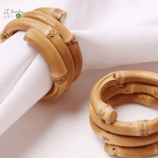 Ronds de serviettes en bambou, porte-serviettes rustiques naturels
