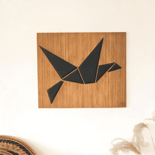 Décoration murale en bois – Oiseau Origami