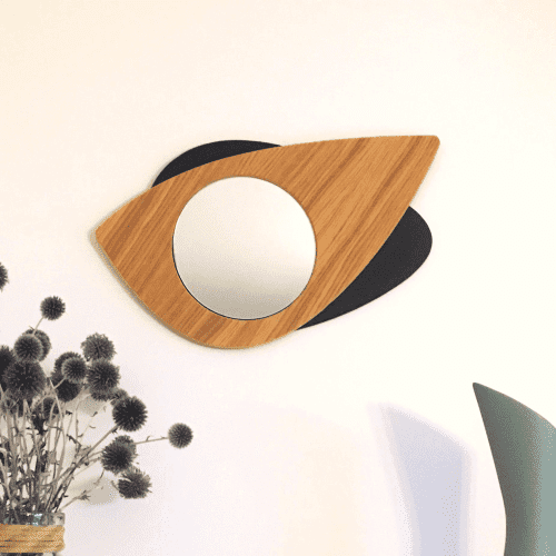 Miroir mural en bois – Cyclope