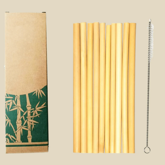 Pailles en bambou naturel 10pcs réutilisables - MonBisouEcolo